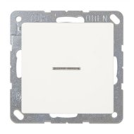 Выключатель одноклавишный с подсветкой Jung Eco Profi Deco Белый (в сборе) 