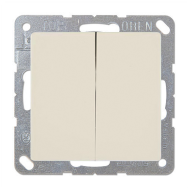 Выключатель двухклавишный Jung Eco Profi Deco Слоновая кость (в сборе) 