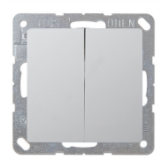 Выключатель двухклавишный Jung Eco Profi Deco Алюминий (в сборе) 