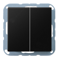 Выключатель двухклавишный Jung ECO Profi Standart Черный матовый (в сборе) 