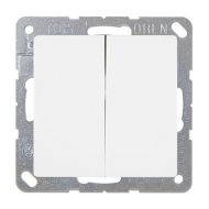 Выключатель двухклавишный Jung Eco Profi Deco Белый (в сборе) 