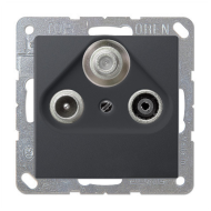 Розетка TV / SAT проходная Jung Eco Profi Deco Антрацит (в сборе) 