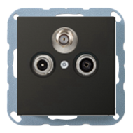 Розетка TV / SAT проходная Jung ECO Profi Standart Черный матовый (в сборе) 