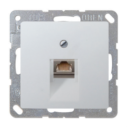 Розетка компьютерная 1xRJ45 UTP 6 категории Jung Eco Profi Deco Алюминий (в сборе) 