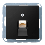 Розетка телефонная 1xRJ11 Jung ECO Profi Standart Черный матовый (в сборе) 