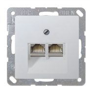 Розетка телефонная двойная 2xRJ11 Jung Eco Profi Алюминий (в сборе) 