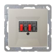 Розетка аккустическая двойная Jung LSplus Нержавеющая сталь (в сборе) 