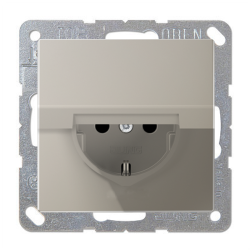 Розетка IP44 с заземлением и с крышкой Jung FDdesign Нержавеющая сталь (в сборе) 