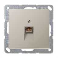 Розетка телефонная 1xRJ11 Jung LSplus Нержавеющая сталь (в сборе) 