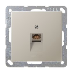 Розетка телефонная 1xRJ11 Jung LS990 Нержавеющая сталь (в сборе) 