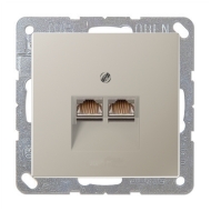 Розетка телефонная двойная 2xRJ11 Jung LSplus Нержавеющая сталь (в сборе) 