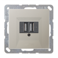 Розетка USB для зарядки устройств Jung LSplus Нержавеющая сталь (в сборе) 