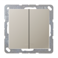 Выключатель двухклавишный Jung FDdesign Нержавеющая сталь (в сборе) 