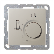 Терморегулятор для теплого пола с внешним датчиком Jung FDdesign Нержавеющая сталь (в сборе) 