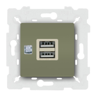 Розетка USB для зарядки устройств Fede Marco Green olive (в сборе) 