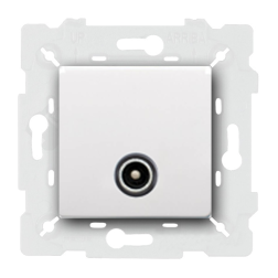 Розетка TV простая Fede Crystal de luxe Белый (в сборе) 