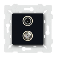 Розетка TV / SAT простая Fede Barcelona Provence Черный (в сборе) 