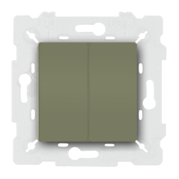 Переключатель двухклавишный (проходной) Fede Marco Green olive (в сборе) 