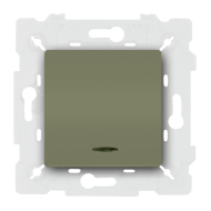 Выключатель одноклавишный с подсветкой Fede Marco Green olive (в сборе) 
