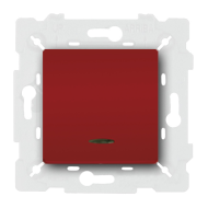 Выключатель одноклавишный с подсветкой Fede Marco Red wine (в сборе) 