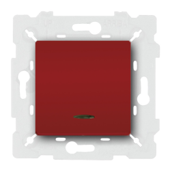 Переключатель одноклавишный (проходной) с подсветкой Fede Marco Red wine (в сборе) 