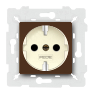 Розетка с заземлением и со шторками, винтовые клеммы Fede Marco Moka (в сборе) 