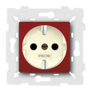 Розетка с заземлением и со шторками, винтовые клеммы Fede Marco Red wine (в сборе) 