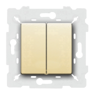 Выключатель двухклавишный Fede Marco Бежевый (в сборе) 