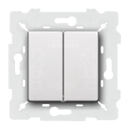 Выключатель двухклавишный Fede Marco Белый (в сборе) 