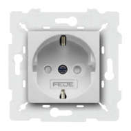 Розетка с заземлением и со шторками, винтовые клеммы Fede Crystal De Luxe Palace Белый (в сборе) 