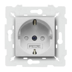 Розетка с заземлением и со шторками, винтовые клеммы Fede Barcelona Provence Белый (в сборе) 