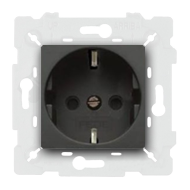 Розетка с заземлением и со шторками, винтовые клеммы Fede Barcelona Provence Черный (в сборе) 