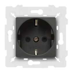 Розетка с заземлением и со шторками, винтовые клеммы Fede San Sebastian Черный (в сборе) 