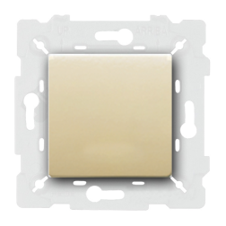 Розетка с заземлением и с крышкой Fede Crystal de luxe Бежевый (в сборе) 