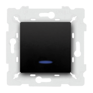 Выключатель одноклавишный с подсветкой Fede Crystal de luxe Черный (в сборе) 