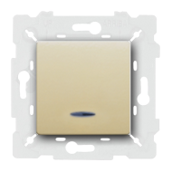 Выключатель одноклавишный с подсветкой Fede Emporio Бежевый (в сборе) 