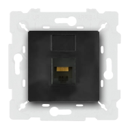 Розетка телефонная 1xRJ11 Fede Barcelona Provence Черный (в сборе) 