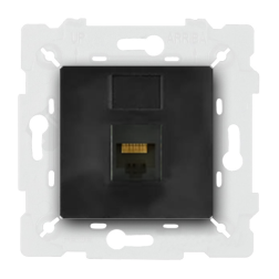 Розетка телефонная 1xRJ11 Fede New Belle Epoque Porcelain Черный (в сборе) 