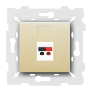 Розетка аккустическая Fede Crystal de luxe Бежевый (в сборе) 