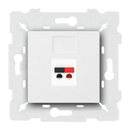 Розетка аккустическая Fede Crystal De Luxe Palace Белый (в сборе) 