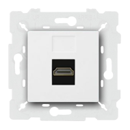 Розетка HDMI Fede Crystal de luxe Белый (в сборе) 