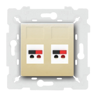 Розетка аккустическая двойная Fede Emporio Бежевый (в сборе) 