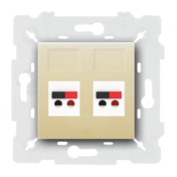 Розетка аккустическая двойная Fede Vintage Porcelain Бежевый (в сборе) 