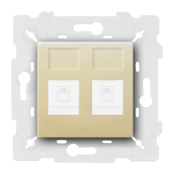 Розетка телефон компьютер RJ11 / RJ45 UTP 5e категории Fede Vintage Tapestry Бежевый (в сборе) 