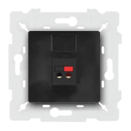 Розетка аккустическая Fede Crystal De Luxe Palace Черный (в сборе) 