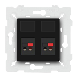 Розетка аккустическая двойная Fede New Belle Epoque Metal Черный (в сборе) 