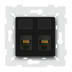 Розетка телефонная двойная 2xRJ11 Fede New Belle Epoque Corinto Черный (в сборе) 