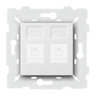 Розетка компьютерная двойная 2xRJ45 UTP 6 категории Fede Barcelona Provence Белый (в сборе) 