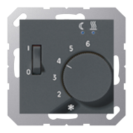 Терморегулятор для теплого пола с внешним датчиком Jung A Creation Матовый антрацит (в сборе) 