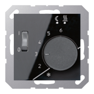 Терморегулятор для теплого пола с внешним датчиком Jung A Creation Черный (в сборе) 